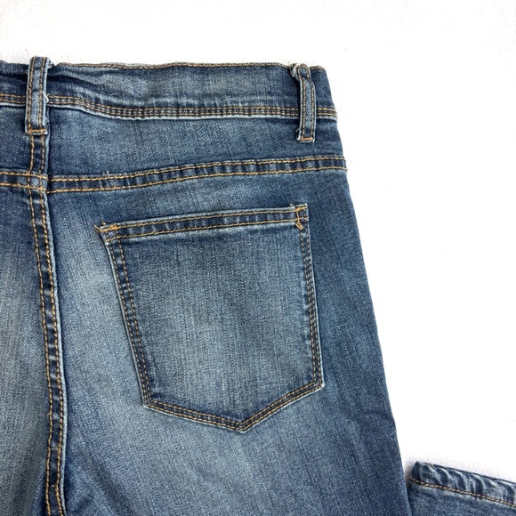 NWT Nordstrom Black Label Distress Red/Black Buffalo Plaid Patch Skinny Jean 27 - Picture 10 of 16